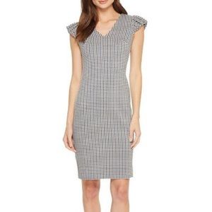 Calvin Klein Gingham Puff Sleeve Sheath Dress 10